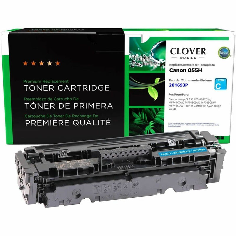 CIG Remanufactured High Yield Laser Toner Cartridge - Alternative for Canon 055HC, 3019C001 - Cyan - 1 Each
