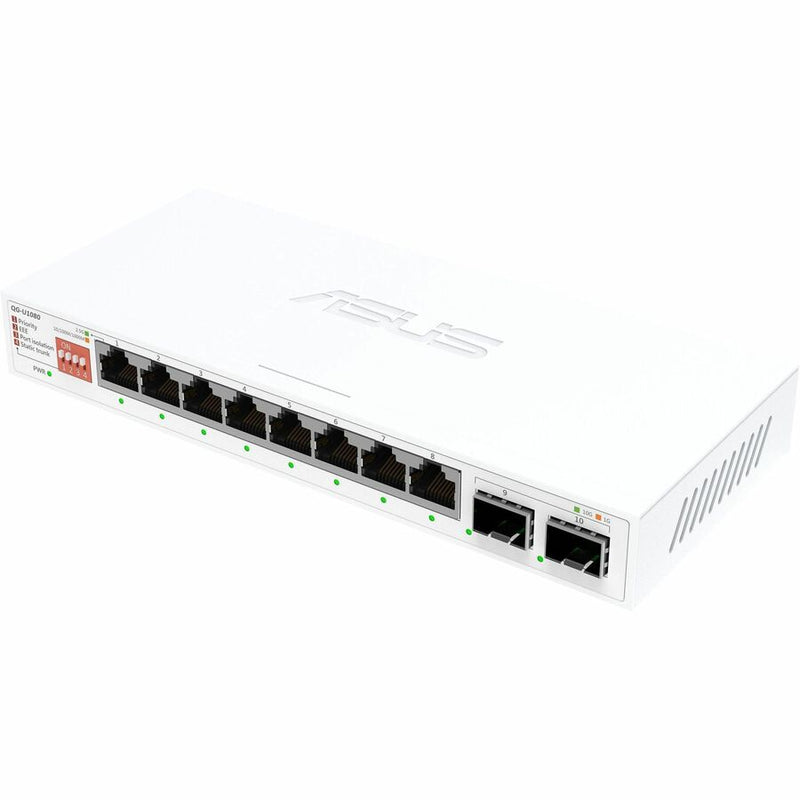 Asus QG-U1080, 8-Port 2.5G and 2-Port 10G SFP+ Unmanaged Switch, Support 4 Intelligent Modes, Home Network Hub, Office Ethernet Splitter, Plug and Play, Easy Setup, Desktop, Silent Operation