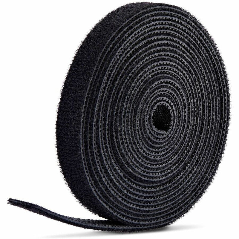 StarTech.com 75ft (22.8m) Hook and Loop Roll, 0.5in Wide, Black, Cut-to-Size Reusable Cable Ties, Fastener Tape, Adjustable Fabric Wraps