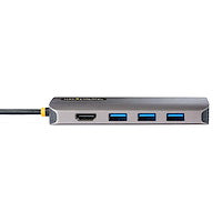 StarTech.com USB C Multiport Adapter, 4K 60Hz HDMI HDR10 Video, 3 Port 5Gbps USB-A Hub, 100W PD Pass-Through, GbE, SD/MicroSD, Mini Dock