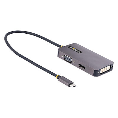 StarTech.com Adaptateur vidéo USB C, adaptateur USB C vers HDMI DVI VGA, 4K 60 Hz, aluminium, adaptateur d'affichage vidéo, adaptateur de voyage USB Type C