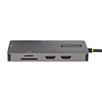 StarTech.com Adaptateur multiport USB C, double HDMI, 4K 60 Hz, 2 hubs USB-A 5 Gbit/s, alimentation 100 W, GbE, SD/MicroSD, mini station d'accueil USB C 