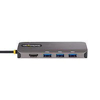 StarTech.com Adaptateur multiport USB C, vidéo 4K 60 Hz HDMI HDR10, hub USB 3.2 3 ports 5 Gbit/s, PD PassThrough 100 W, GbE, mini station d'accueil de voyage 