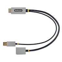 StarTech.com Adaptateur HDMI vers DisplayPort 30 cm, source HDMI 4K 60 Hz HDR vers moniteur DP, alimenté par bus USB, HDMI 2.0 vers DisplayPort 1.2