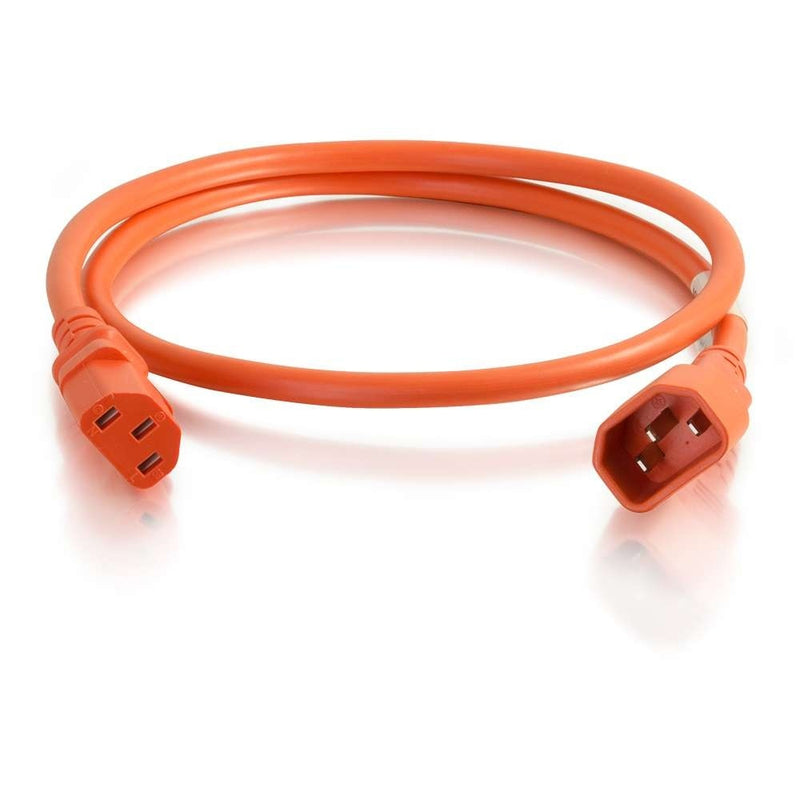 C2G 5ft Computer Power Extension Cord C14 to C13 - 14AWG 15A 250V - Orange