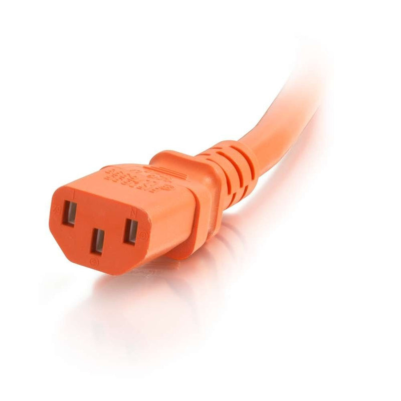 C2G Rallonge d'alimentation pour ordinateur de 1,5 m C14 à C13 – 14 AWG 15 A 250 V – Orange