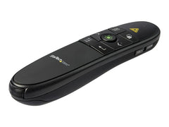 Télécommande de présentation sans fil avec pointeur laser vert - 90 pi (27 m) - Clicker de présentation USB pour Mac et Windows - Piles incluses - Diaporama et commandes de volume sans fil