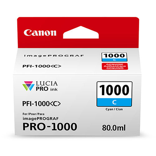 Cartouche d'encre jet d'encre originale Canon LUCIA PRO PFI-1000 - Pack cyan