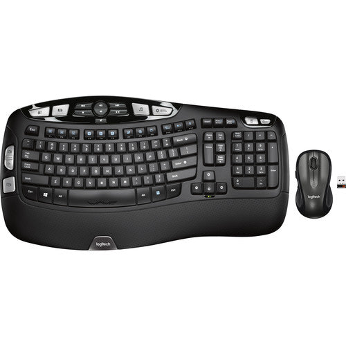 Logitech MK550 Ensemble clavier et souris sans fil Wave, design ergonomique Wave, noir