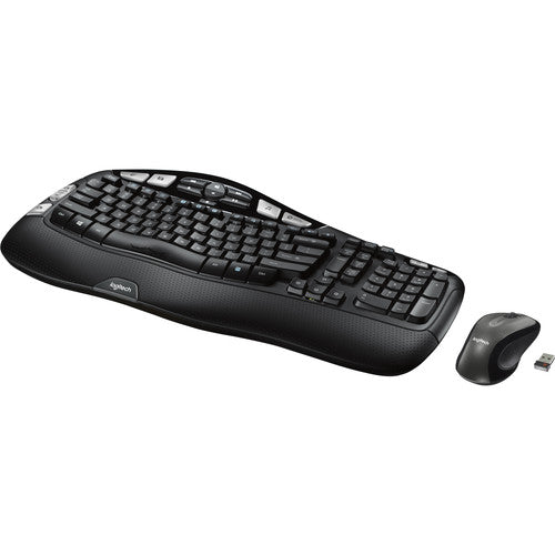 Logitech MK550 Ensemble clavier et souris sans fil Wave, design ergonomique Wave, noir