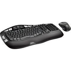 Logitech MK550 Ensemble clavier et souris sans fil Wave, design ergonomique Wave, noir