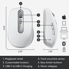 SOURIS WRLS MX ANYWHERE 3 F/MAC LT GRIS