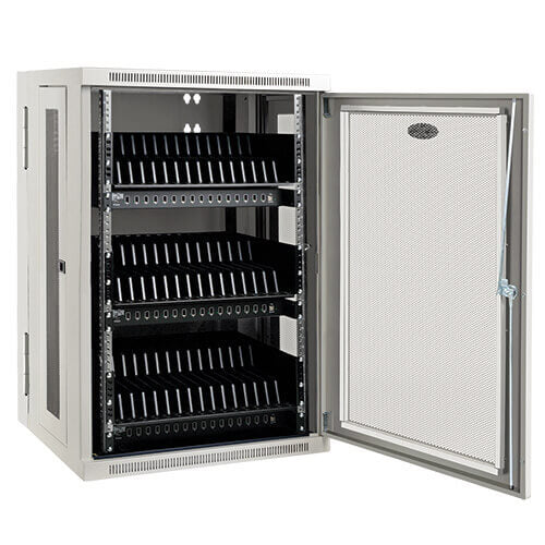 48-Device USB Charging Station Cabinet with Sync for iPad and Android Tablets, W