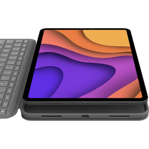 Logitech Folio Touch Keyboard/Cover Case (Folio) Apple, Logitech iPad Air (4th Generation), iPad Air (5th Generation) Tablet - Oxford Gray
