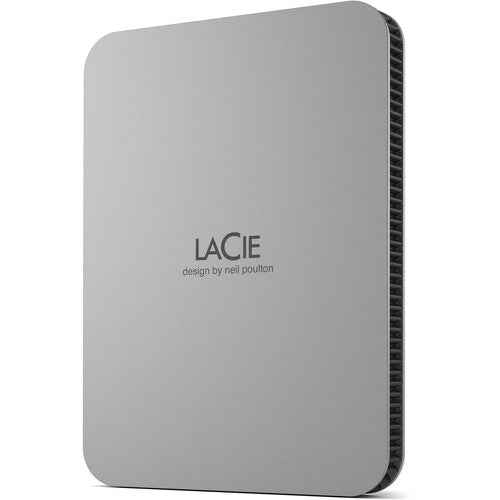 LaCie STLP1000400 1 TB Portable Hard Drive - External - Moon Silver