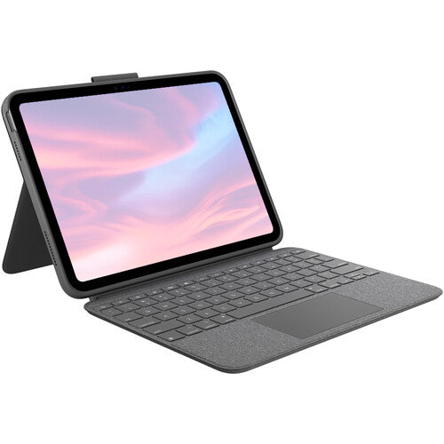 Logitech Combo Touch Keyboard/Cover Case (Folio) for 10.9" Apple, Logitech iPad (10th Generation) Tablet, Apple Pencil, Stylus - Oxford Gray
