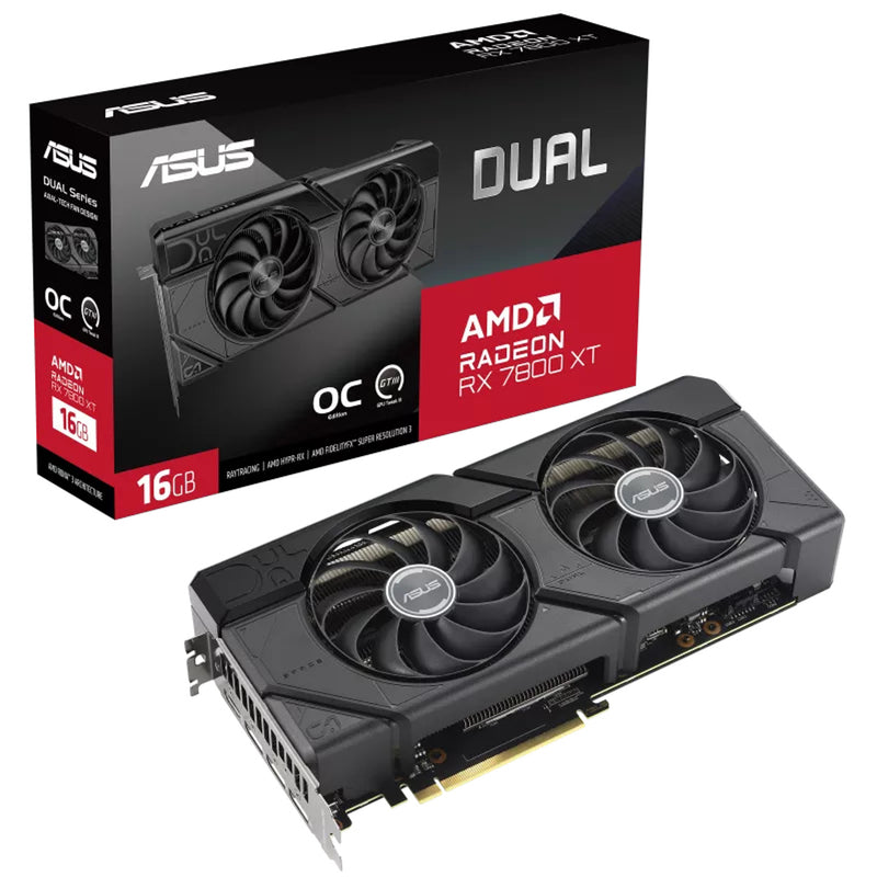 ASUS AMD DUAL-RX7800XT-O16G OC O16G GDDR6X 256 BITS 2520MHZ