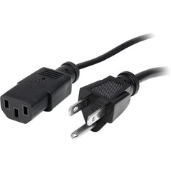 StarTech.com 3ft (1m) Computer Power Cord, NEMA 5-15P to C13, 10A 125V, 18AWG, Black Replacement AC PC Power Cord, TV/Monitor Power Cable