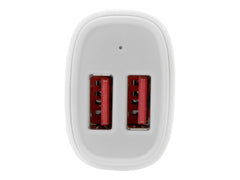 Star Tech.com Dual Port USB Car Charger - White - High Power 24W/4.8A - 2 port USB Car Charger - Charge two tablets at once