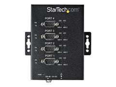 StarTech.com Adaptateur hub série USB vers RS232/RS485/RS422 4 ports – Convertisseur série USB 2.0 vers DB9 en métal industriel – Montable sur rail Din