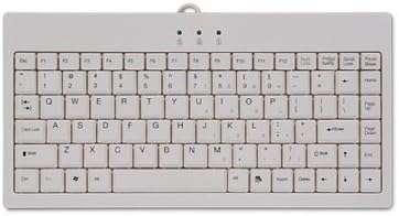 White USB-PS/2 Combo Mini Keyboard with LEDs for Caps, Num and Scroll Lock