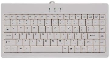 Mini clavier combo USB-PS/2 blanc avec LED pour majuscules, verrouillage numérique et défilement