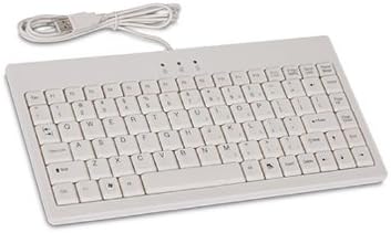 Mini clavier combo USB-PS/2 blanc avec LED pour majuscules, verrouillage numérique et défilement