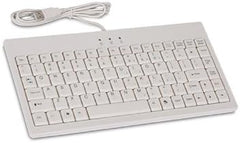 White USB-PS/2 Combo Mini Keyboard with LEDs for Caps, Num and Scroll Lock