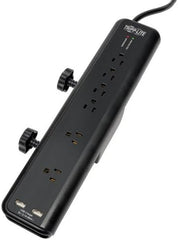 Tripp Lite Surge Protector Power Strip Desk Mount 120V USB 6 Outlet 6' Cord - 6 x NEMA 5-15R - 1875 VA - 2100 J - 120 V AC Input - 5 V DC Output