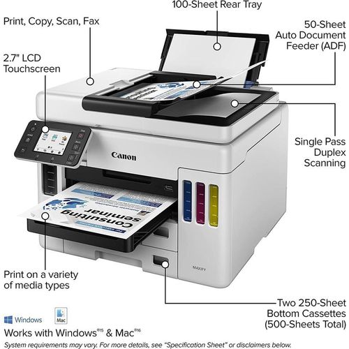 Imprimante multifonction jet d'encre sans fil MAXIFY GX7021 de Canon - Couleur - Blanc 