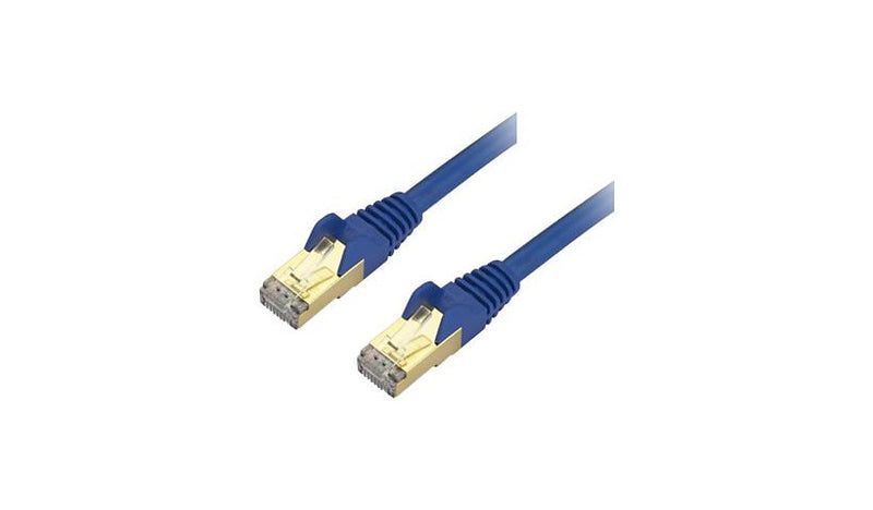 StarTech.com Câble Ethernet CAT6a de 30 pieds - Cordon de brassage PoE 10 Gigabit catégorie 6a blindé sans accroc 100 W - Câblage certifié UL/TIA bleu 10 GbE