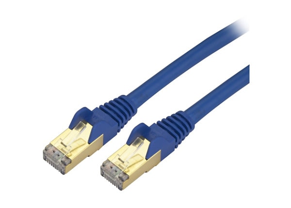 StarTech.com Câble Ethernet CAT6a de 30 pieds - Cordon de brassage PoE 10 Gigabit catégorie 6a blindé sans accroc 100 W - Câblage certifié UL/TIA bleu 10 GbE