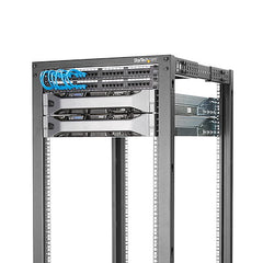 15U Open Frame Server Rack w/adjustable mounting depth of 22in-40in & 30in tall