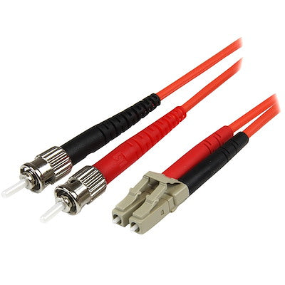 StarTech.com Câble fibre optique 1 m - Duplex multimode 50/125 - LSZH - LC/ST - OM2 - Câble de brassage fibre LC vers ST