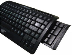 Posturite Number Slide Compact Keyboard w/ Retractable Number Pad, Wired, Black