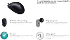 OEM B100 - Mouse - Optical - 3 - Wired - USB
