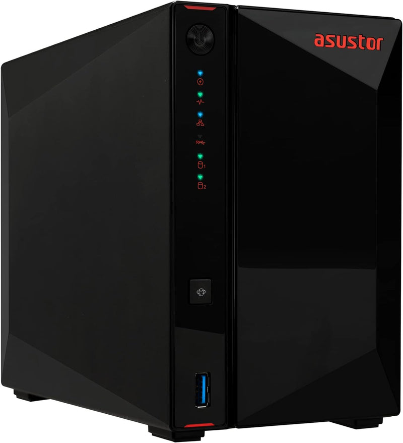 ASUSTOR NIMBUSTOR 2 GEN2 AS5402T 2 BAY NAS, QUAD-CORE 2.0GHZ CPU, DUAL 2.5GBE PO