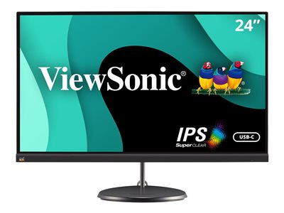 Moniteur USB-C à profil mince ViewSonic 24 pouces, résolution 1920 x 1080.