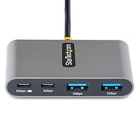 StarTech.com 4-Port USB-C Hub with 100W Power Delivery Pass-Through, 2x USB-A + 2x USB-C, 5Gbps, 1ft/30cm Long Cable, Portable USB 3.0 Hub