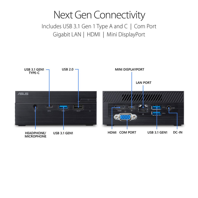 ASUS PN60 Barebones Mini PC avec Intel Core I5-8250U et Intel 4K UHD Graphics intégré (HDMI, ,802.11ac Wifi, BlueTooth 4.0,Dual Gigabit LAN, USB 3.1, VESA Mount),1 an de garantie