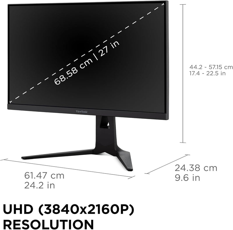 MONITEUR DE JEU VIEWSONIC 27 POUCES À TAUX DE RAFRAÎCHISSEMENT COMMUTABLE AVEC 320 HZ EN FHD ET 160H 