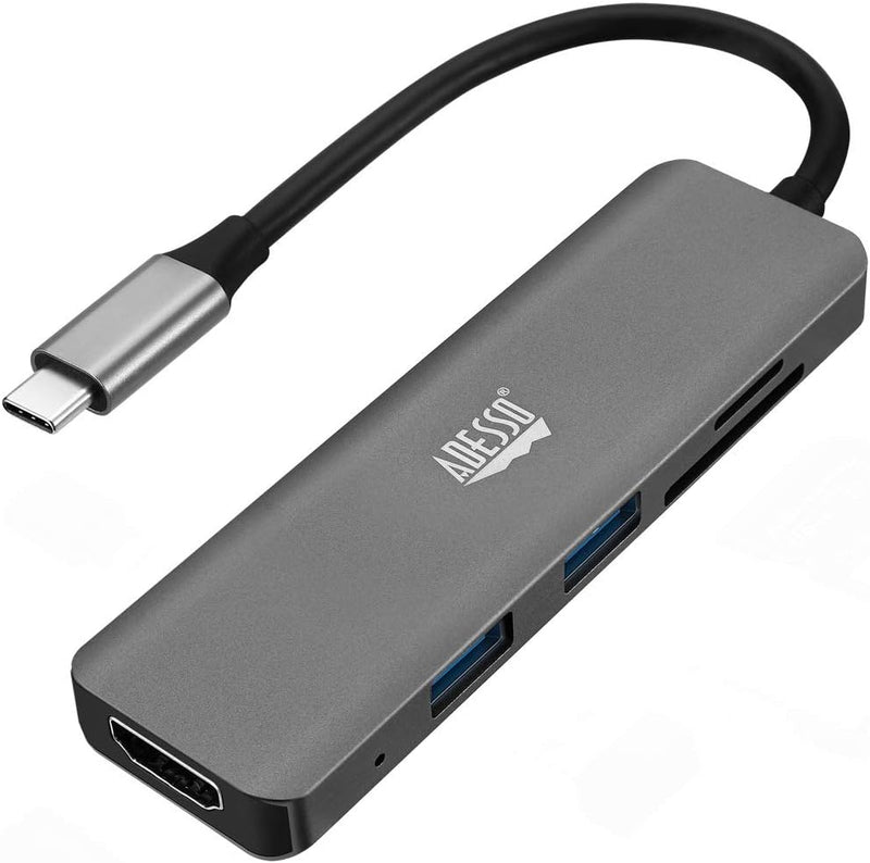 6 in 1 USB-C Multiport Docking StationAdesso 6-in-1 USB-C Multiport Docking Stat