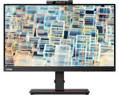 Moniteur LCD Full HD avec webcam Lenovo ThinkVision T22v-20 de 22 po - 16:9 - Noir corbeau