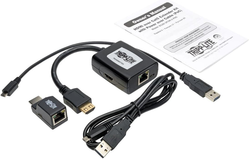 Kit d'extension Tripp Lite HDMI sur Cat5/Cat6, alimentation par câble, 1080p à 60 Hz, TAA