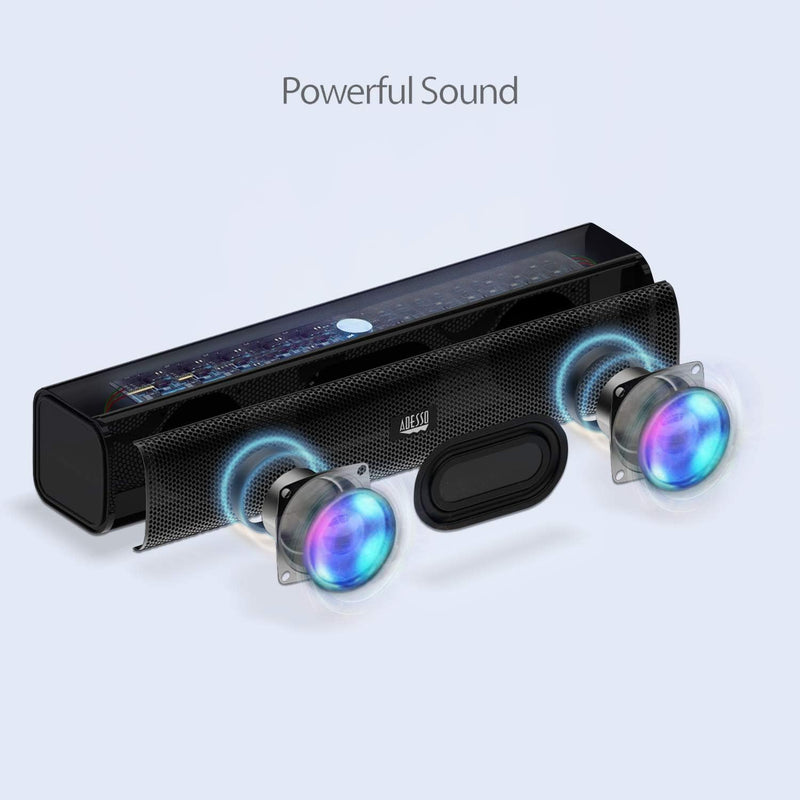 Adesso Xtream S5 2.0 Portable Sound Bar Speaker - 10 W RMS - Black