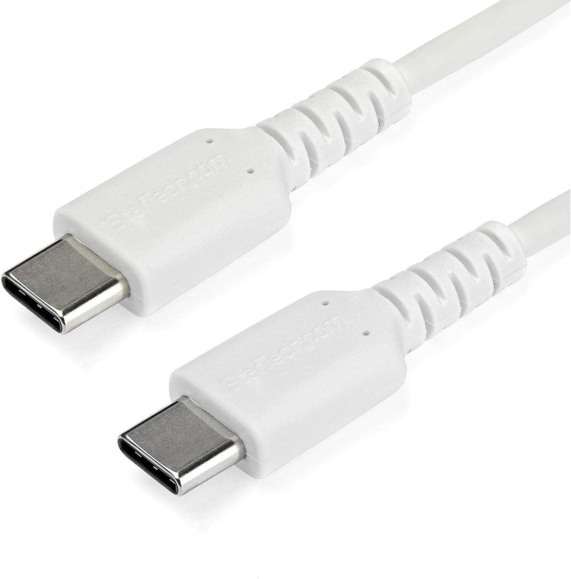 StarTech.com 2m USB C Charging Cable - Durable Fast Charge & Sync USB 2.0 Type C to C Charger Cord - TPE Jacket Aramid Fiber M/M 60W White