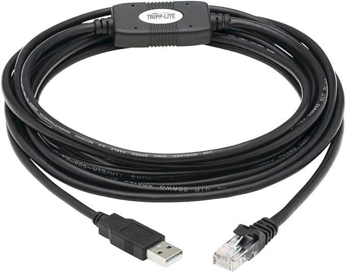Tripp Lite U009-015-RJ45-X USB to RJ45 Rollover Console Cable (M/M), Black, 15 ft.