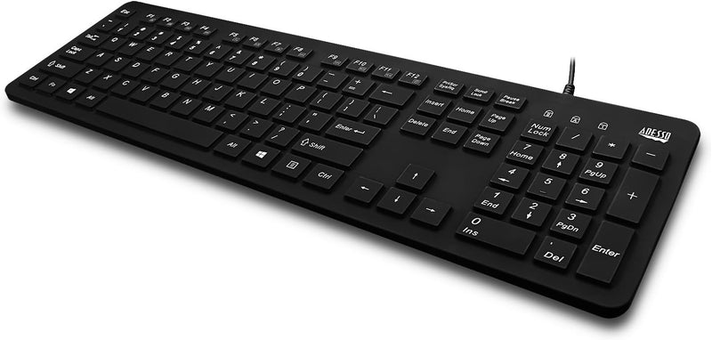 ANTIMICROBIAL WATERPROOF ADVANCED SILICONE DESKTOP KEYBOARD - PROTECTS AGAINST W