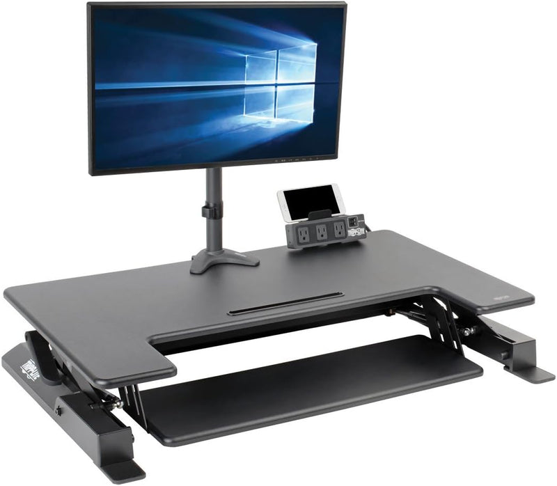 WorkWise Height-Adjustable Sit-Stand Desktop Workstation, 36 x 22 in. Monitor Pl