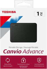 Toshiba Canvio Advance HDTCA10XK3AA 1 TB Portable Hard Drive - External - Black